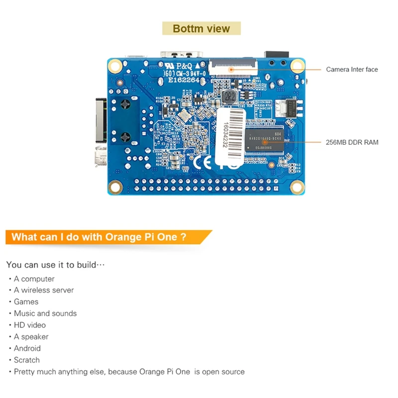 Четырехъядерный микроконтроллер для Orange Pi One H3 1G с поддержкой Linux и Android |