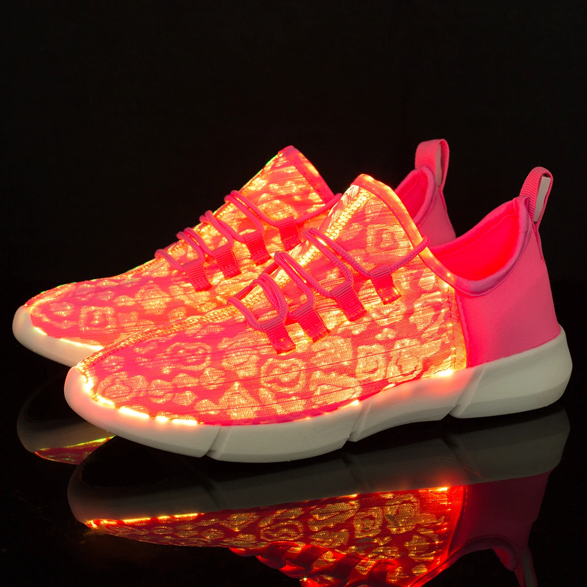 

Size 26-46 Summer Led Fiber Optic Shoes for Girls Boys Men Women USB Recharge Glowing Sneakers Man Light Up Shoes Sports Shoes