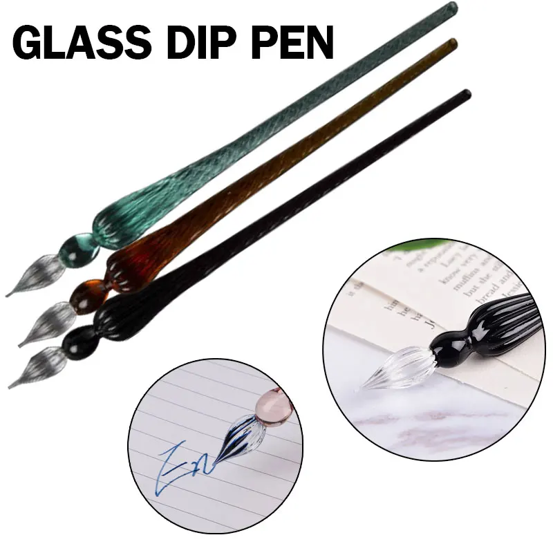 Стеклянная Ручка для капельного фонтана винтажная погружения фирменная ручка