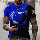 Новинка 2021, Мужская футболка с 3D принтом love, Мужская футболка с коротким рукавом, спортивная одежда, футболка для мужчин