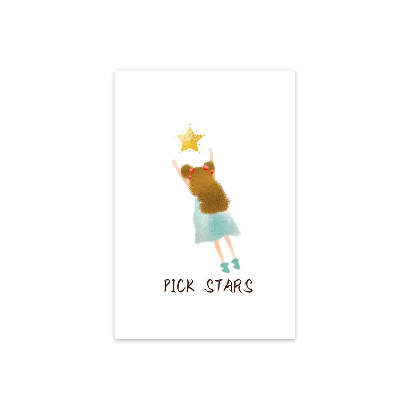 

Nordic Baby Nursery Painting Beautiful Girl Star Quotes Wall Art Poster Cute Cartoon Canvas Painting Kids Girl Bedoom Decor