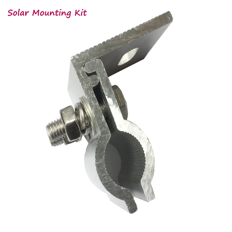 

Solar mounting bracket- kit - accessories aluminum round clamp for diy solar panel installtion on steel rooftop house