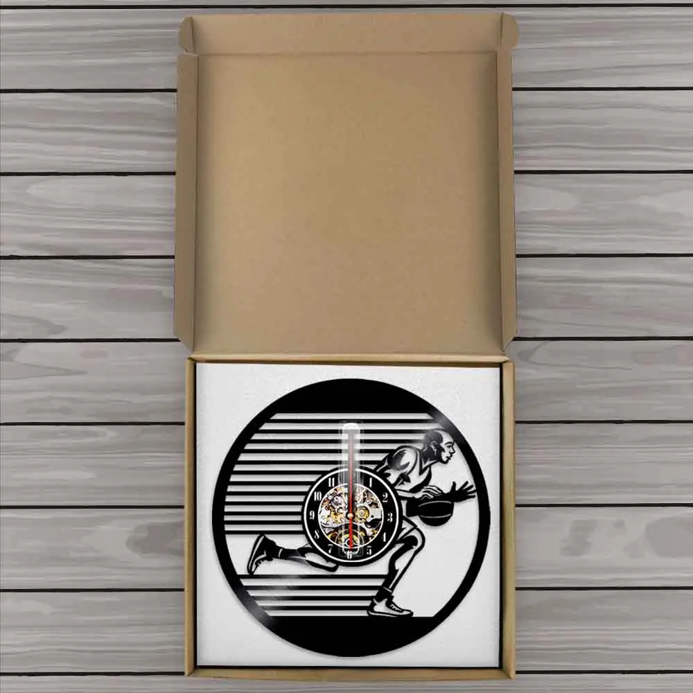 Basketball Player Sport LED Vinyl Wall Clock 3D Modern Design Art Decoriave Atmosphere Light Unique Gift For Boy | Дом и сад