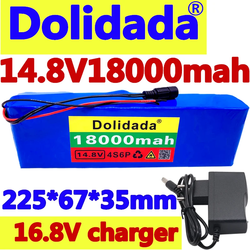 

Dolidada 14.8V 18Ah 4s6p 18650 li-iom battery pack night fishing lamp heater miner's amplifier batteries with BMS+16.8V Charger