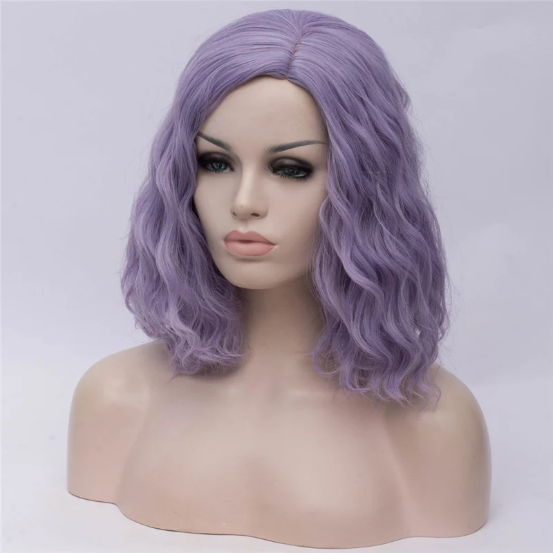 MSI Wigs женские розовые парики Короткие вьющиеся термостойкие 14 дюймов Синтетические волосы зеленый парик для черно-белых женщин косплей боб парики