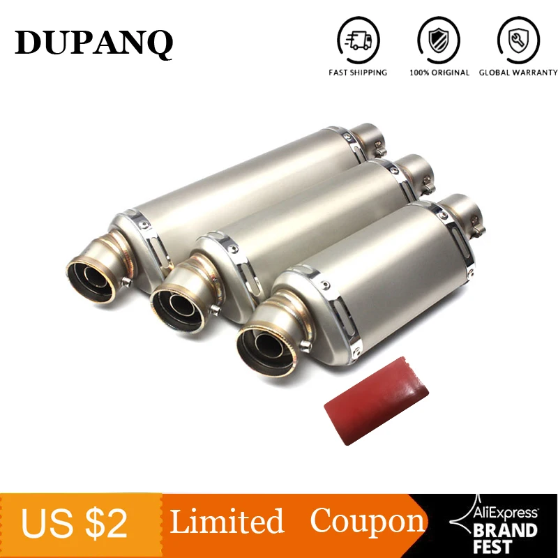 

DUPANQ Universal Stainless Steel Titanium Motorcycle Scooter Modified Moto Muffler Exhaust Pipe For CB600 YZF FZ400 Z750 RACING