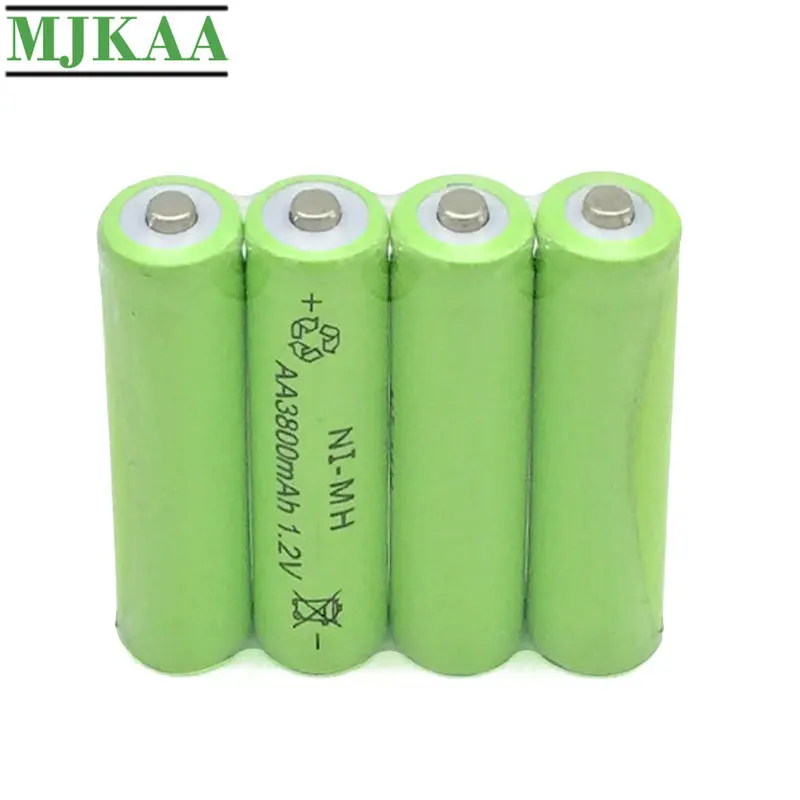 MJKAA 8 шт AA 3800mAh Ni MH 1 2 V аккумуляторная батарея 14 мм * 50 никель металл гидридные