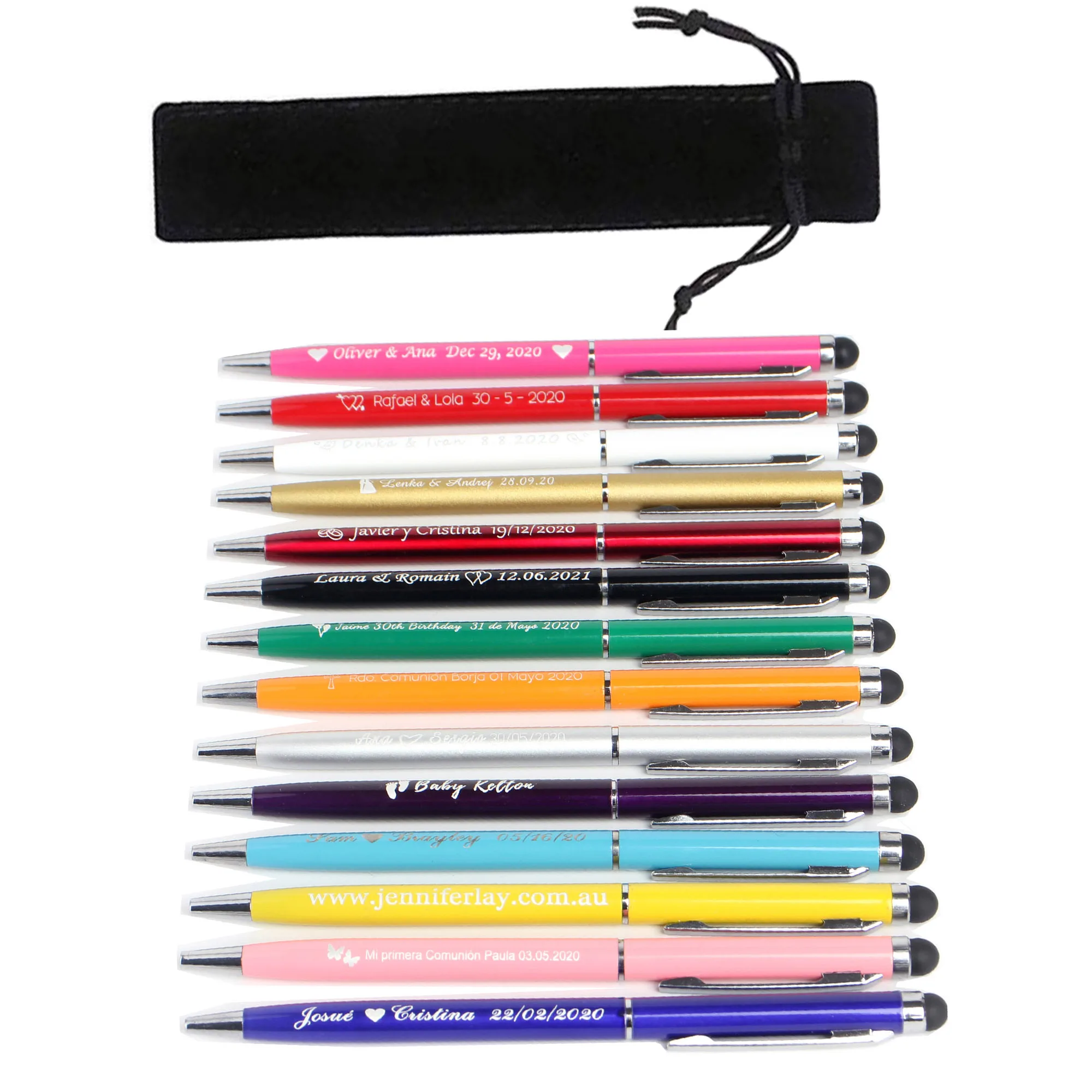 50 шт. миниатюрная металлическая шариковая ручка с гравировкой для сенсорного