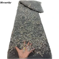 luxury african beads lace fabric 2021 high quality lace material nigerian french lace fabrics luxury sequins for wedding dress