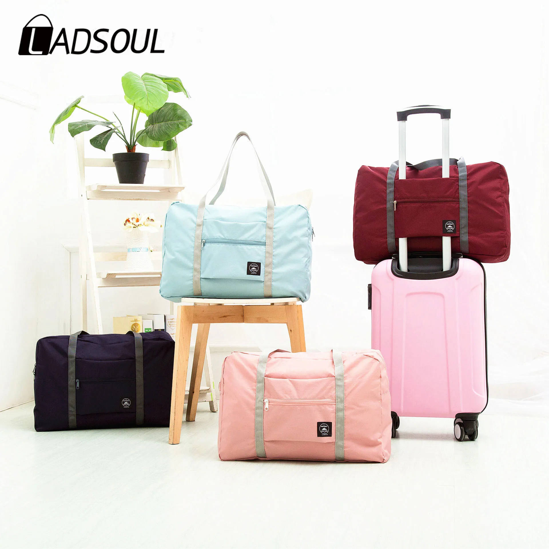 LADSOUL Мужская и Женская портативная дорожная сумка для хранения Складная тележка