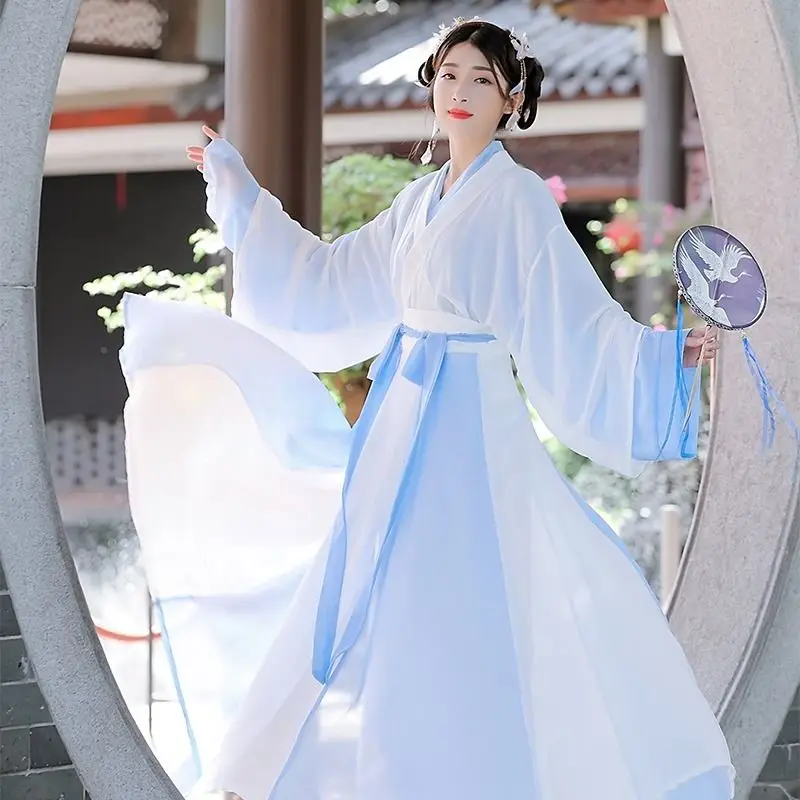 Платье ханьфу для китайских народных танцев, комплект из 3 предметов, женское ретро платье принцессы династии Тан, карнавальный костюм, стар... от AliExpress RU&CIS NEW