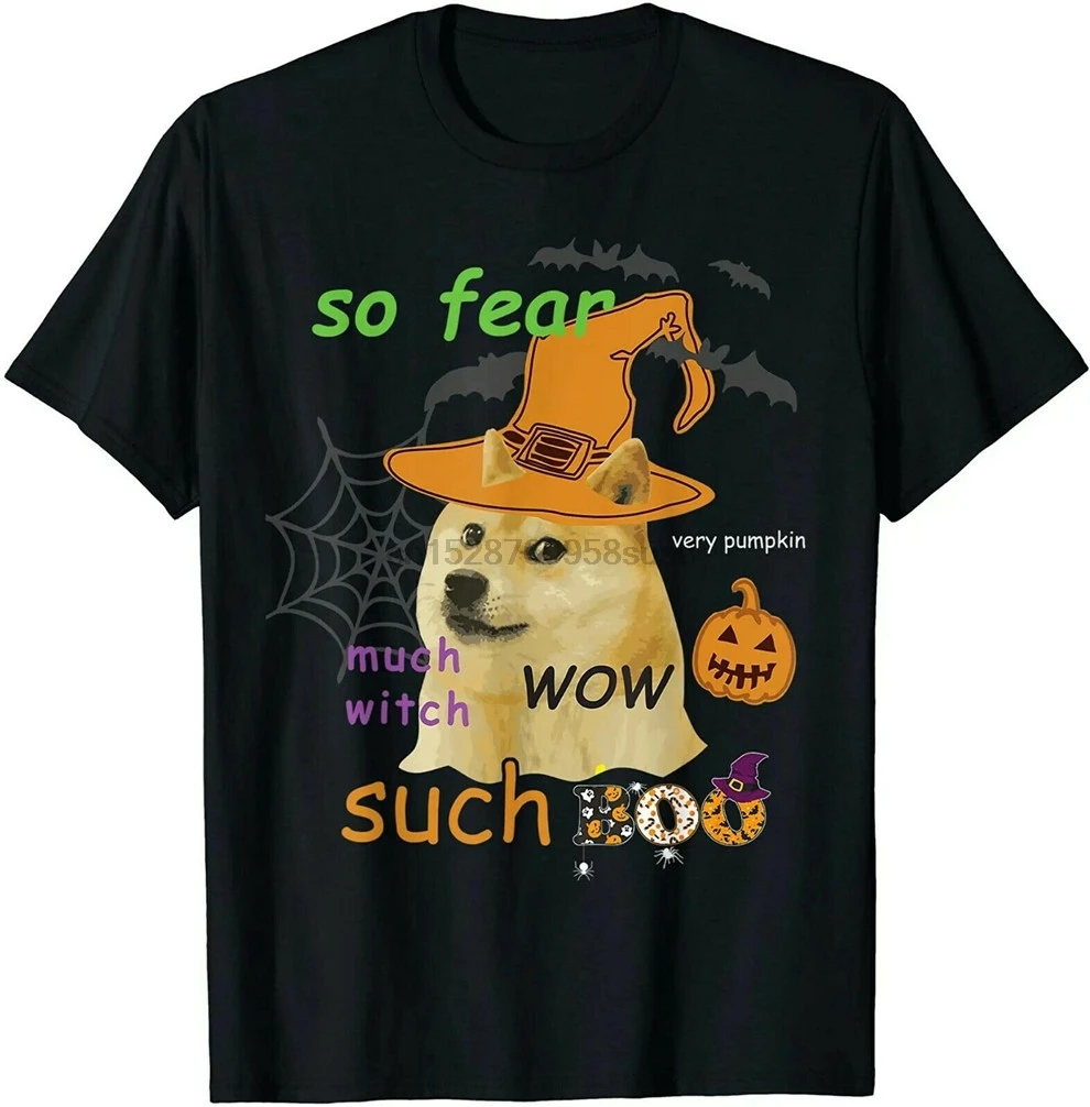 Хэллоуин Doge Смешные мемы Шиба ину костюм футболка печать |