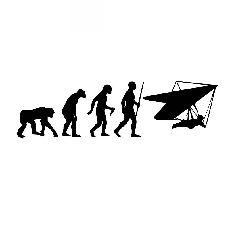 

Human Evolution Process Paraglider Decals Car Window Decoration Personality Pvc Waterproof Decals Black/white, 17cm*5cm