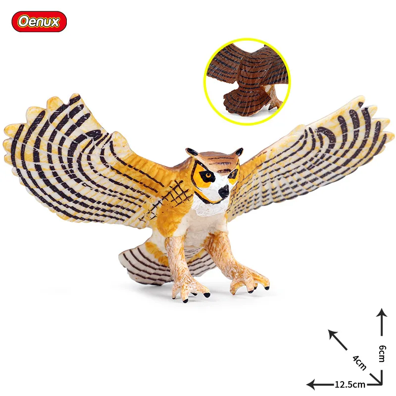 Oenux моделирование маленький размер фигурки животных миниатюрная птица Peafowl Дельфин Фламинго Фигурки игрушки для детей подарок на день рождения - Цвет: Without Box