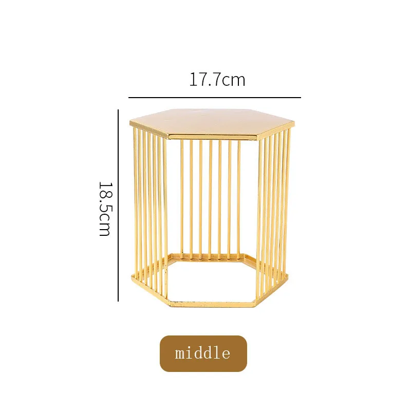 Transhome стенд кекса Золотой шестиугольник Дисплей фруктов Подставка для десерта