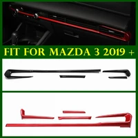 central control panel frame strip cover trim for mazda 3 2019 2022 red carbon fiber look interior accessories refit kit