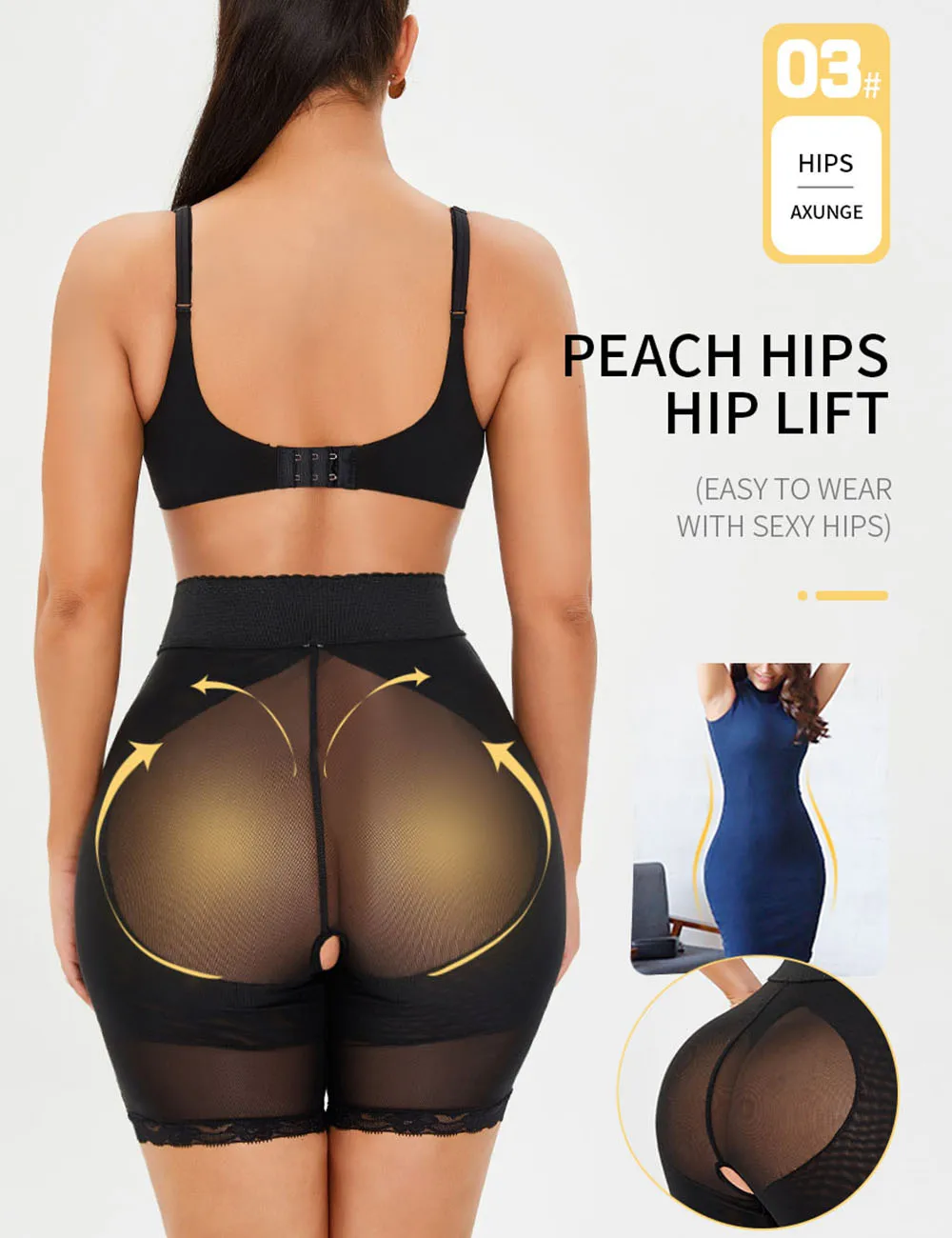 

Plus Size High Waist Butt Lifter Body Shaper Shorts Thigh Slimmer Girdle Waist Trainer for Women Shapewear Tummy Control Panty