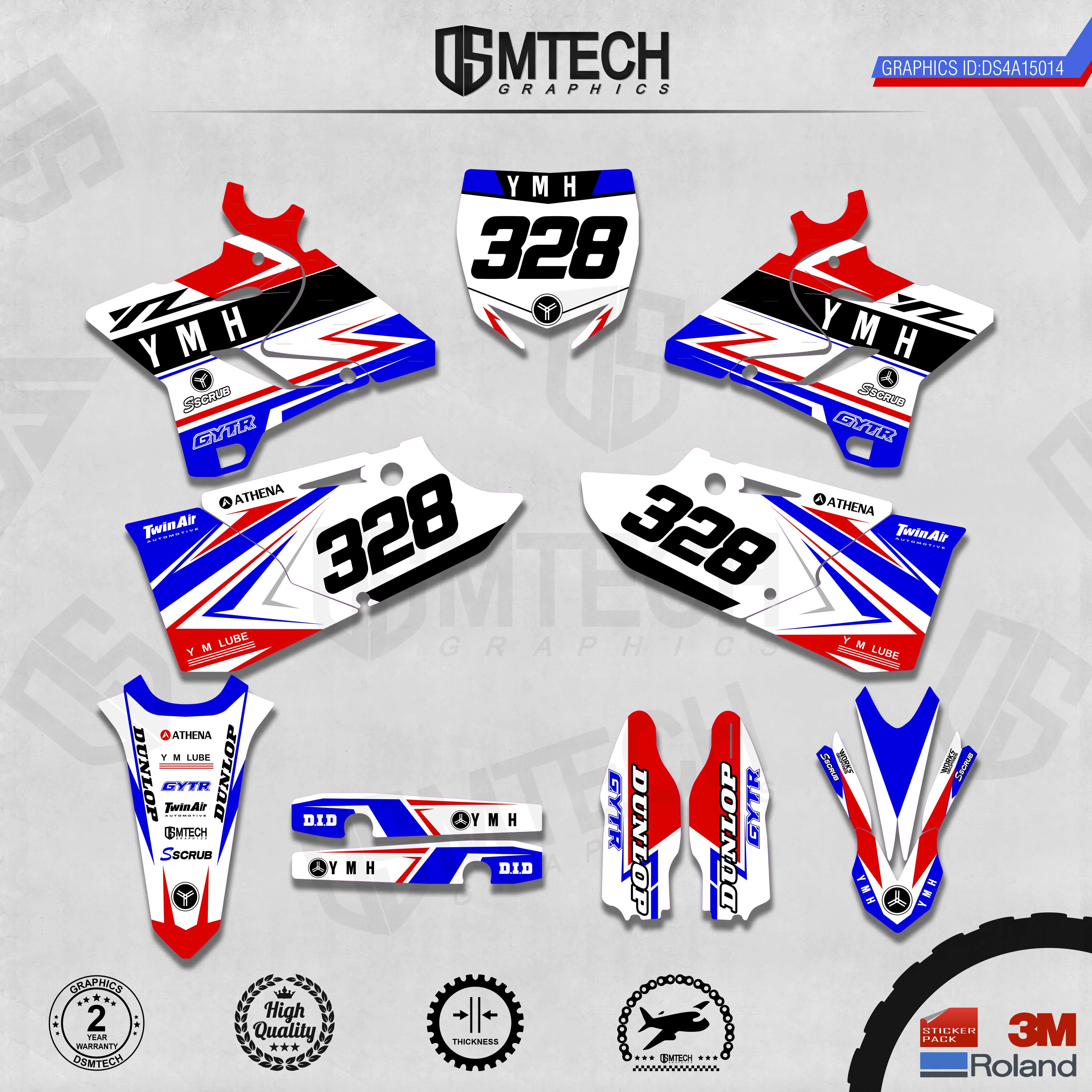 DSMTECH Customized Team Graphics Backgrounds Decals 3M Custom Stickers For   YZ125-250 Two Stroke 2015-2019  014