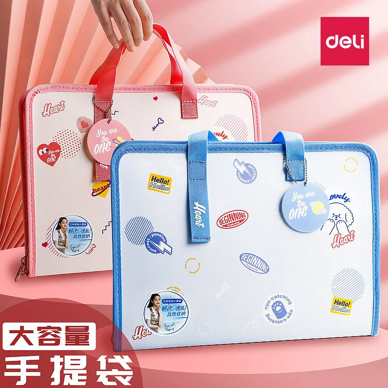 

Cute Cartoon Multi-layer Transparent Inserts Student Papers Classified Information Pouch Expanding-file-folder Filing Products