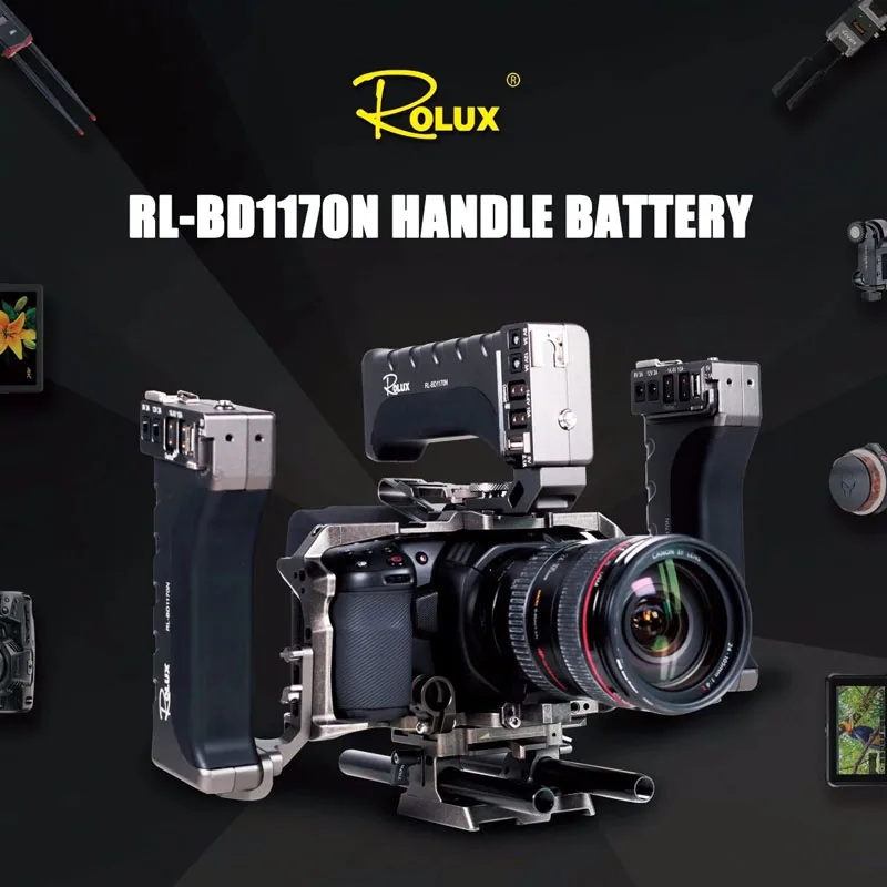 ROLUX RL BD1170N ручка аккумулятора система питания для камеры Bmpcc 4K 6K кроличья клетка
