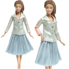 Модная кукольная кожаная юбка серебристого цвета, повседневный костюм, красивое платье, Одежда для куклы Барби, аксессуары для девочек