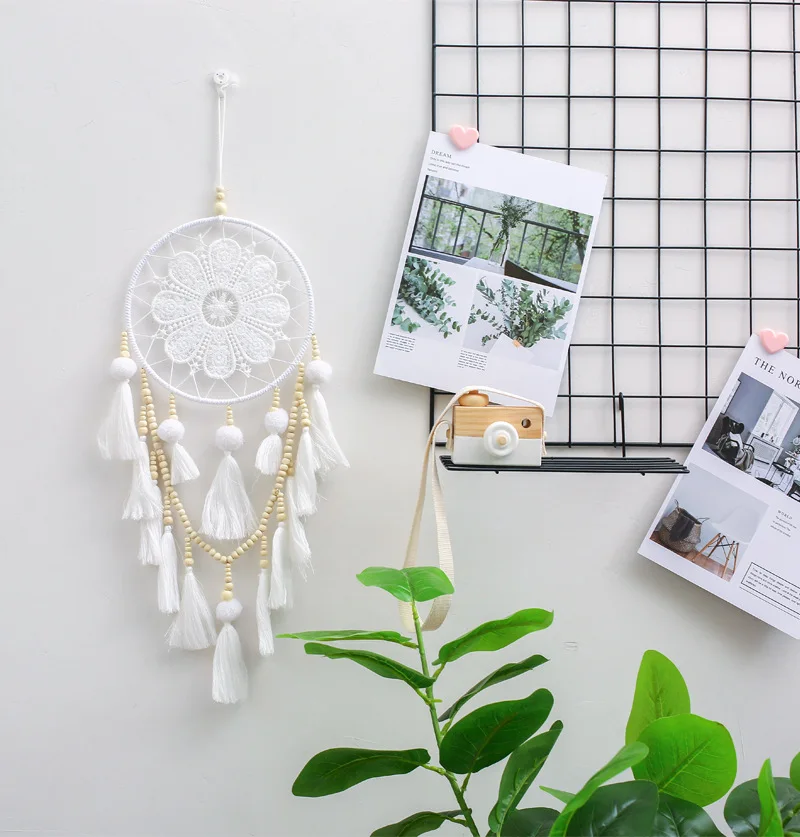 

Creative Handmade Vintage Dream Catcher Hanging Ornament Wedding Decoration Craft Gift Home Decoration Wind Chimes Heart Shape