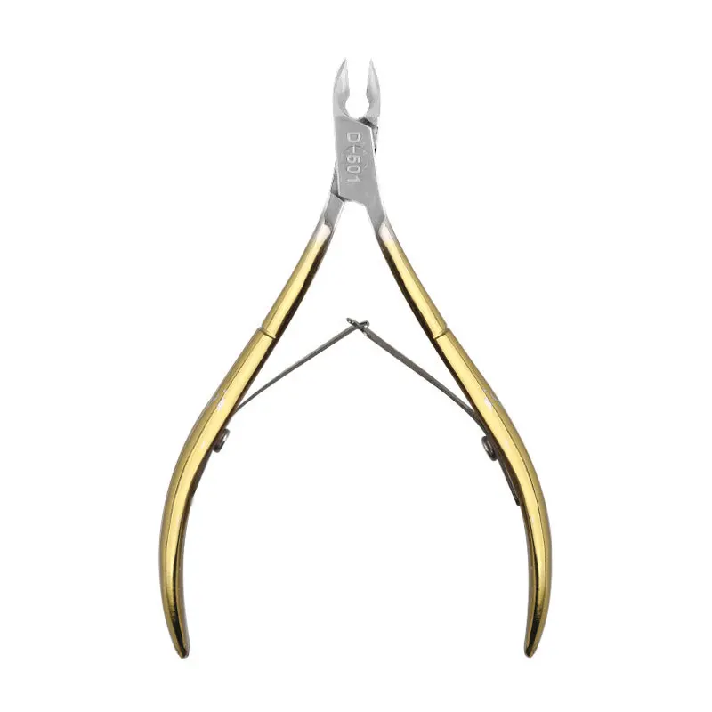 1 шт. профессиональные золотые ножницы для кутикулы из нержавеющей стали с