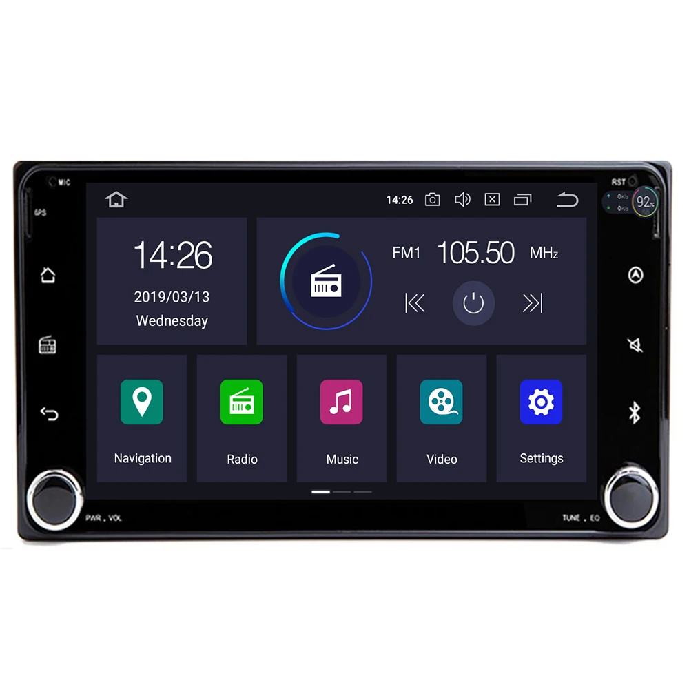 2 Din Android 10 4 + 64G Автомобильный dvd плеер Радио Стерео Gps навигация для Toyota Hilux Vios Old Camry