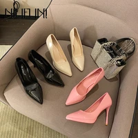 braided leather pointed high heels women shoes sequins elegant sexy pump slip on dress sandals stiletto ladies office work shoes