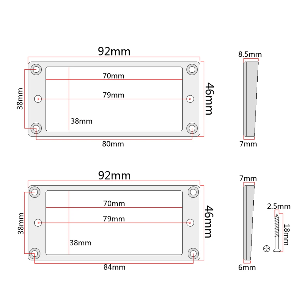 

Guitar Pickup Frame Wood Neck Bridge Mounting Rings Curved Bottom for Electric Guitar Accessories