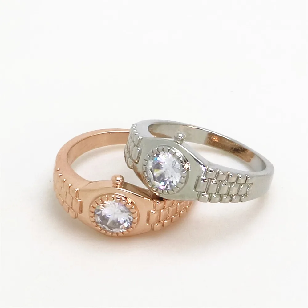 Популярные часы из розового золота кольцо с кристаллами для мужчин и женщин