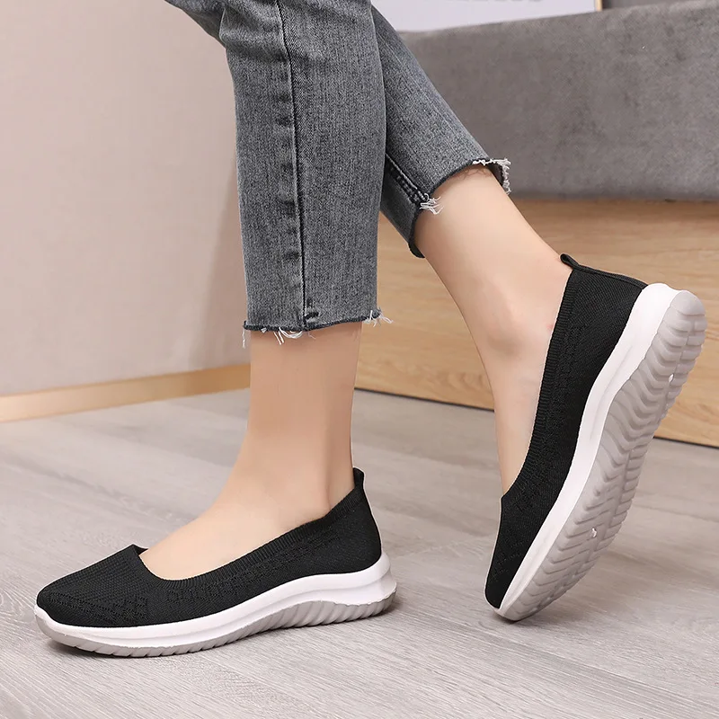 

Summer Women Sneaker Shallow Flat Shoe Breathable Weave Soft Sole Females Waliking Casual Zapatos Comfotable Sports Casual Shoes