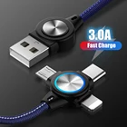 3 в 1 USB-кабель Тип C 8 Pin кабель для iPhone 13 12 11 Max для Xiaomi кабель для Samsung Huawei зарядное устройство Micro USB кабель для передачи данных 1 м