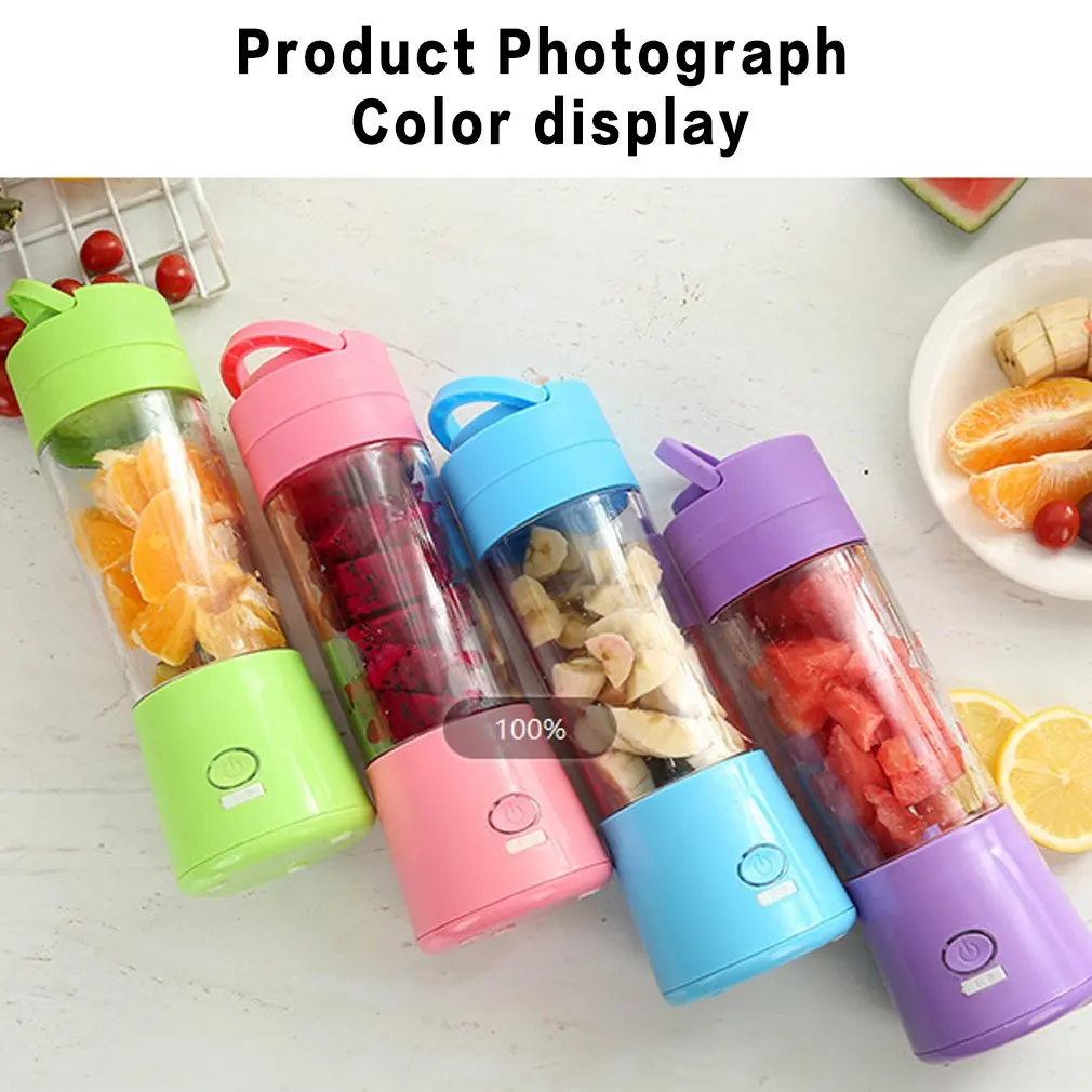 

Usb Charging Portable Electric Fruit Juicer 380ml Mini Electric Juice Cup Blender Cup Food Processor For Shakes And Smoothies
