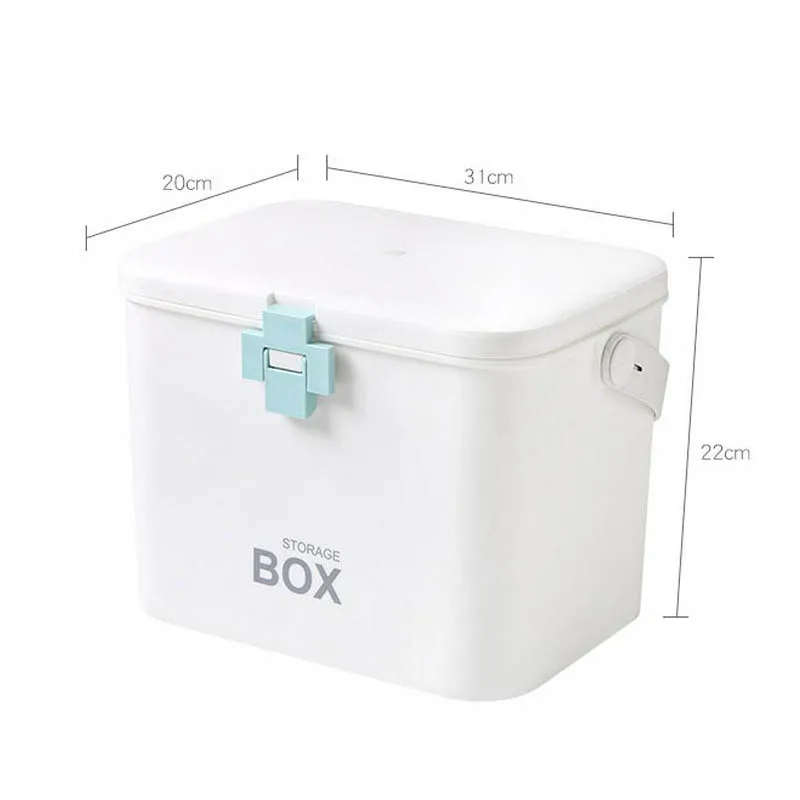 

Portable Large Capacity Storage Boxes Multi-layer Plastic Medical Bins Home Sundries Toys Organizer Built-in Small Pill Case