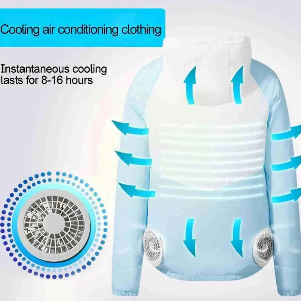 

Outdoor Cooling Jackets For Outdoor Summer Air Conditioning Fan USB Men Heatstroke Woman Vest Pure Fan Cotton Clothes Coat D4J8