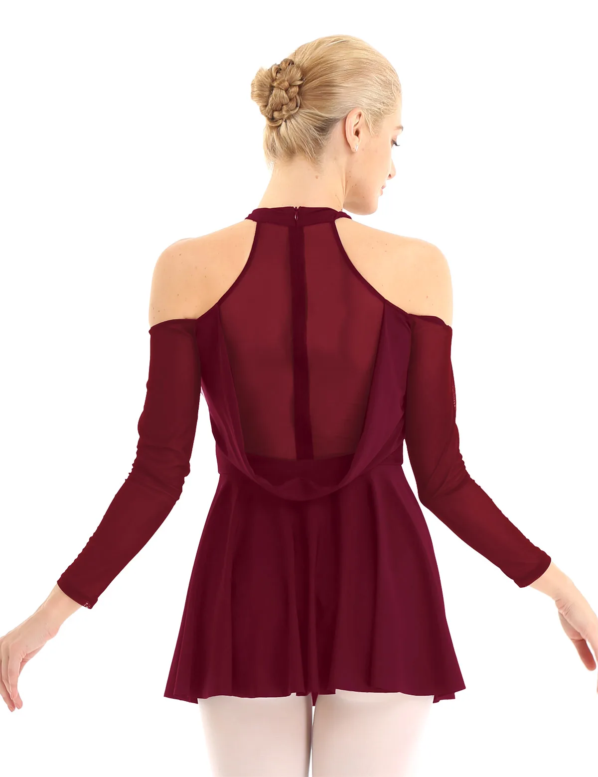 Женские костюмы для танцев балерины взрослых танцевальные с вырезами на плечах