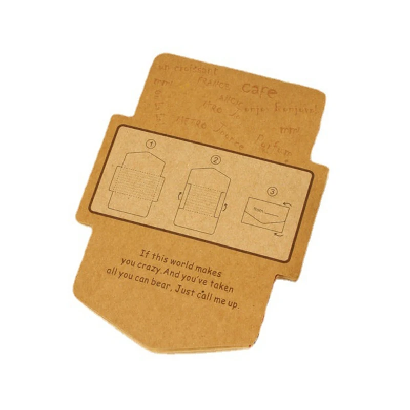 

K92C 45 Pcs/Lot Vintage Kraft Paper Envelope Memo Pads, Stationery Planner Sticky Notes, School Office Message Writing Card