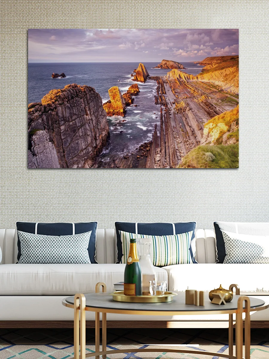 

beautiful sunset sea shore coast nature landscape fabric posters on the wall picture home art living room decoration KC596