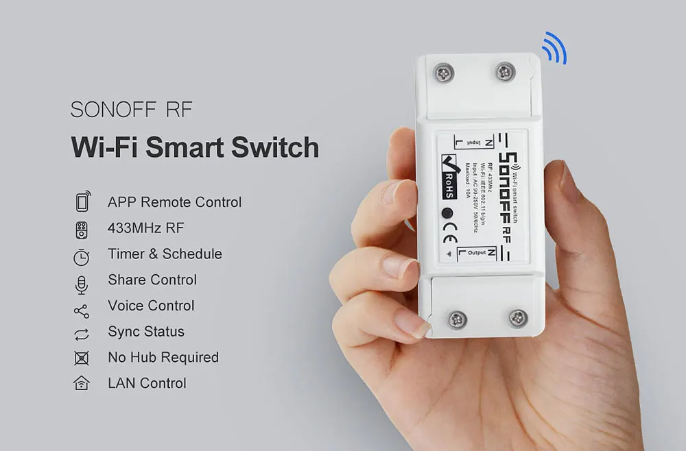 Itead Sonoff RF 433 МГц умный Wifi Пульт дистанционного управления управляется и контролируется через приложение eWeLink работает с Alexa Google Home IFTTT