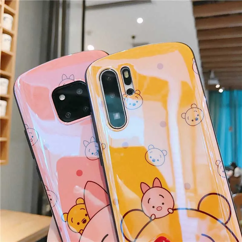 Голубой легкий чехол для huawei P30 P20 Mate20 Pro 20X мультфильм Медведь Мягкий ТПУ чехол для Honor 8X10 V20 Nova 3 3i 4 5Pro задняя крышка fundas