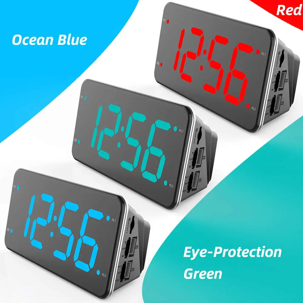 High volume alarm clock with shaker, vibrating alarm clock, suitable for heavy sleep, deafness and hearing difficulties