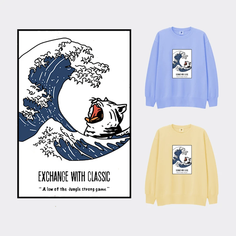 Художественный волны термо Стикеры для одежды на одежда милый передачи тепла