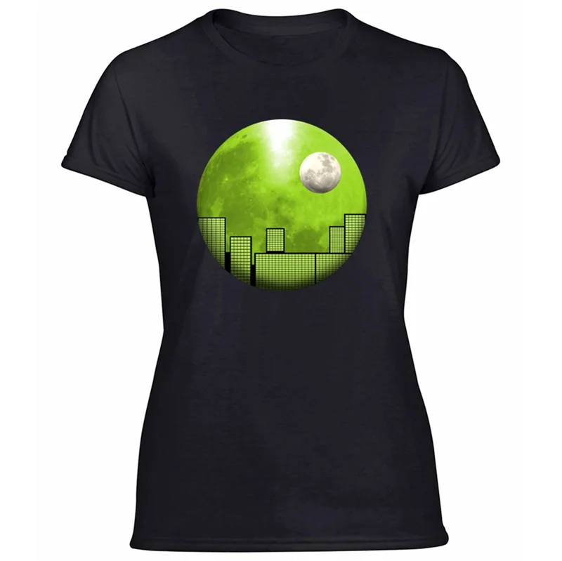 Женская хлопковая Футболка Create Designs Urban Moon City зеленая футболка в армейском стиле