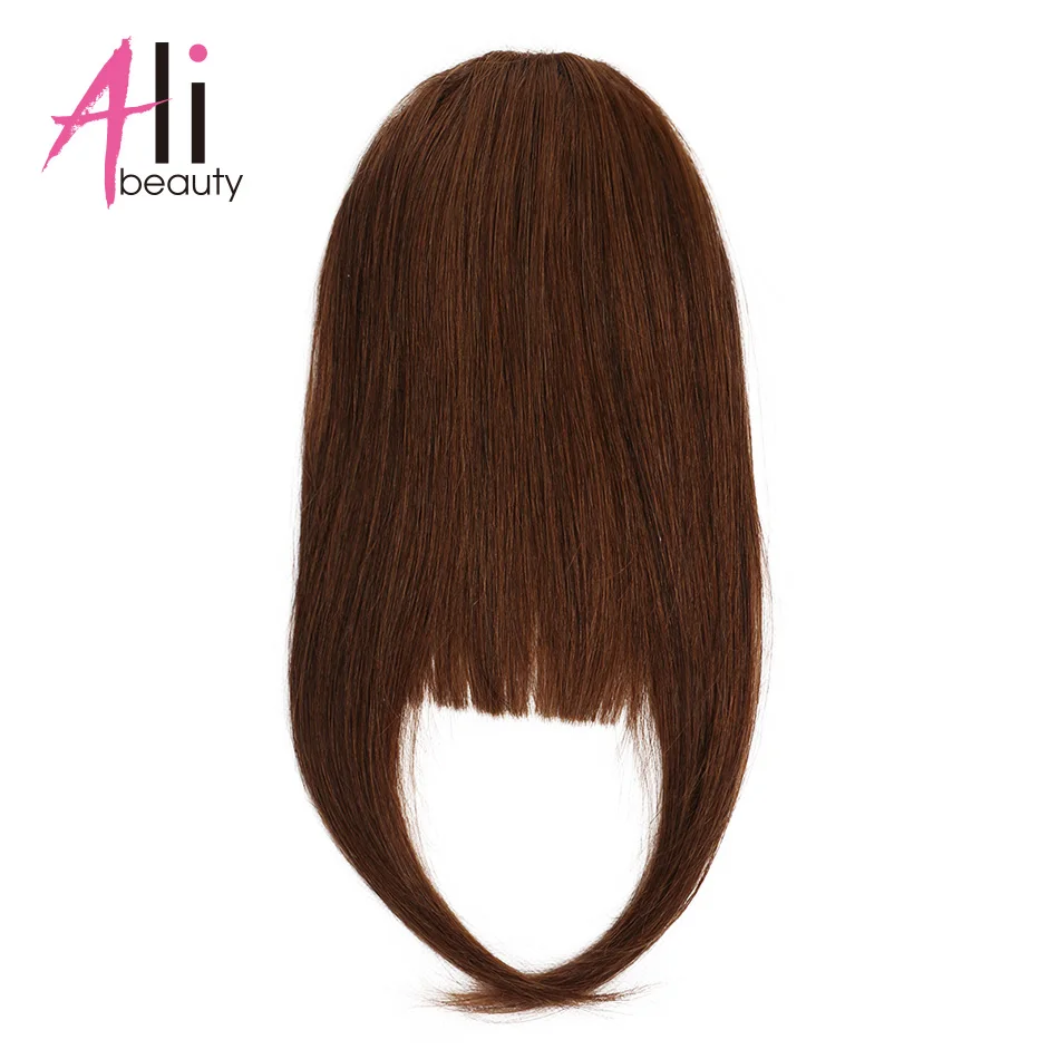 Ali-beauty, человеческие волосы, челка, бахрома, заколки в машинном изготовлении, волосы remy для наращивания, 10 цветов - Цвет: #4
