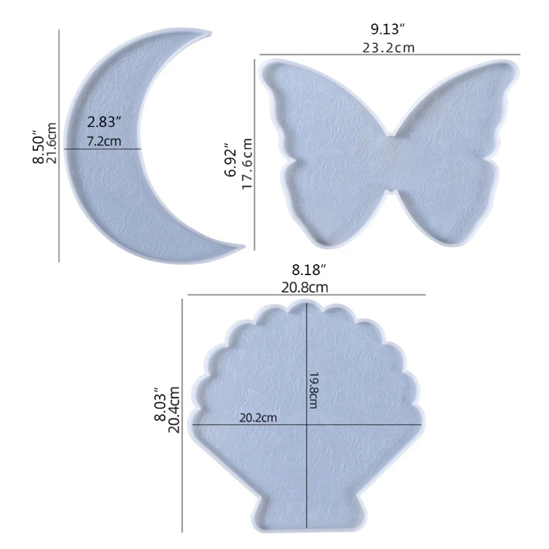 

Moon/Butterfly/Shell Carved Flower Coaster Epoxy Resin Mold Cup Mat Casting Silicone Mould DIY Crafts Placement Mold