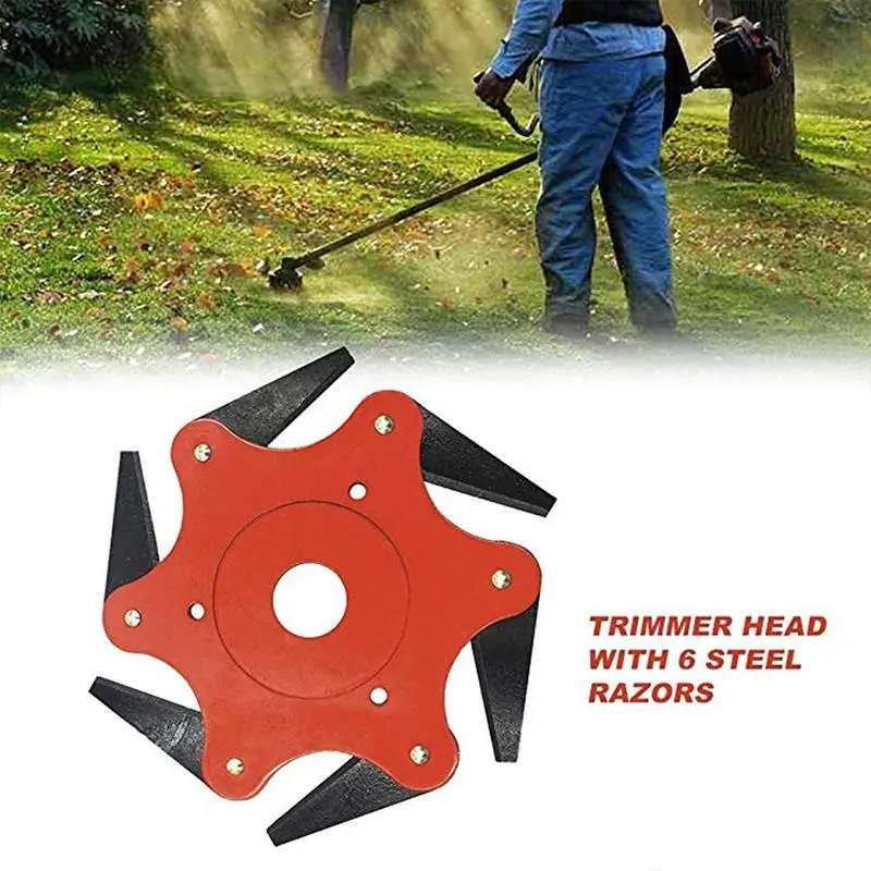 

Grass Trimmer 6 Steel Razor Manganese Stee Coil Chain Lawn Mower 65Mn String Trimmers Yard Trimmer Head Brush Cutter Head