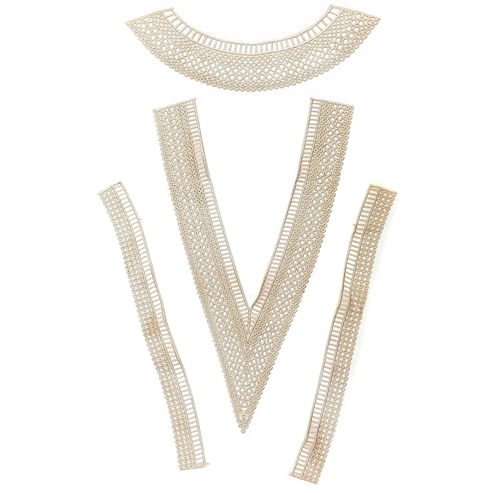 

Embroidery V Lace Neckline Fabric DIY Collar Lace Fabrics for Sewing Supplies Crafts FEA889