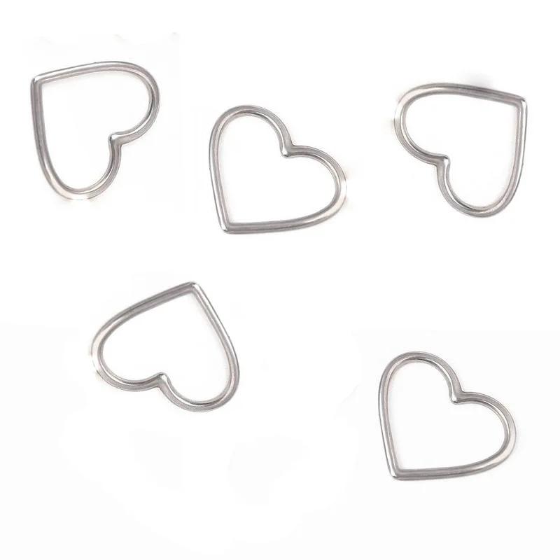 

10 шт./лот подвески из настоящей нержавеющей стали с отверстиями в форме сердца «сделай сам» Подвески для изготовления ожерелья браслета сер...