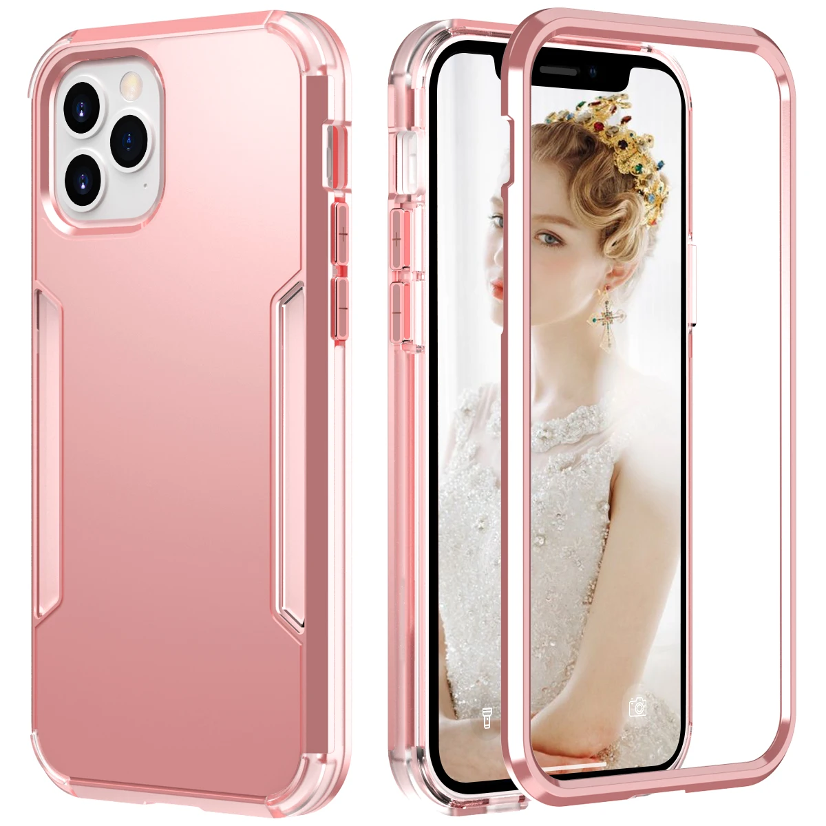 

Case For iphone 12 mini Pro max ,Hard PC+Soft Silicone 3-Layers Hybrid Full-Body Protect Popular Covers for iPhone 12 Pro Max